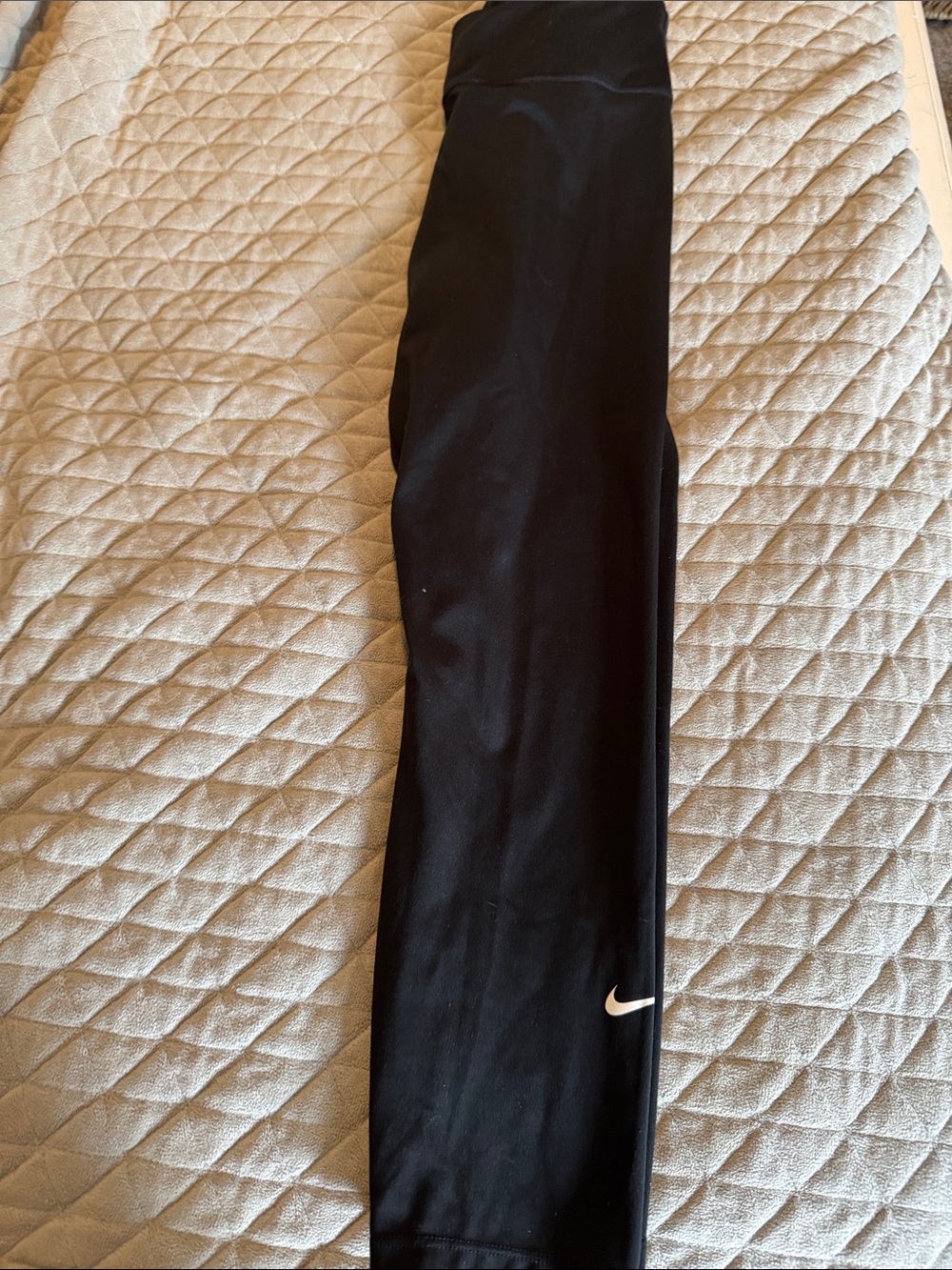 Nike Capri length Black Leggings with White Swoosh Logo